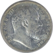 Silver One Rupee Coin of King Edward VII of Calcutta Mint of 1906.
