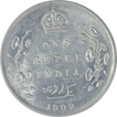 Silver One Rupee Coin of King Edward VII of Calcutta Mint of 1909.