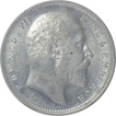 Silver One Rupee Coin of King Edward VII of Calcutta Mint of 1909.