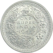 Silver One Rupee Coin of King George VI of  Bombay Mint of 1945.