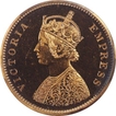 Copper Half Anna Proof Coin of Victoria Empress of 1878.
