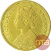 Gold One Mohur Coin of Victoria Empress of Calcutta Mint of 1877.