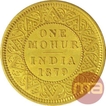 Gold One Mohur Coin of Victoria Empress of Calcutta Mint of 1879.