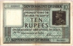 Rare Ten Rupees Note of King George V of H. Denning.