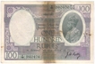 King George V 100 Rupees Note of J.W. Kelly of Rangoon Circle. 