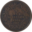 Copper Half Pice Coin of Anand Rao III of Dhar State.