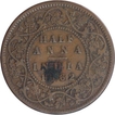 Copper Half Anna Coin of Victoria Queen of Calcutta Mint of 1862. 