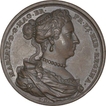 Bronze Medallion of Queen Mary II of Great Britain.