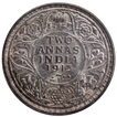 Silver Two Annas Coin of King George V of Calcutta Mint of 1913.