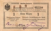 One Eine Rupie Banknote of German East Africa of 1916.