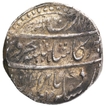 Silver One Rupee Coin of  Rafi ud Darjat of Gwaliar Mint.