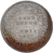 Die Rotation Error Silver Half Rupee Coin of Victoria Empress of Bombay Mint of 1897.