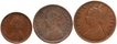 Set of Three Copper Coins of Dhar State.