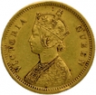 Gold One Mohur Coin of Victoria Queen of Calcutta Mint of 1862.