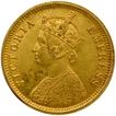 Gold One Mohur Coin of Victoria Empress of Culcutta Mint of 1885.