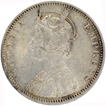 Silver One Rupee Coin of Victoria Empress of Calcutta Mint of 1885.