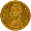 Gold One Mohur Coin of Victoria Queen of Calcutta Mint of 1875.