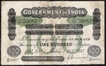 Uniface One Hundred Rupees Note of King George V Signed by H. Denning of 1925 of Madras Circle.
