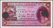Cancelled One Hundred Rupias Bank Note of Banco Nacional Ultramarino of Indo Portuguese of 1945.