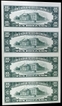 Ten Dollars Four Star Replacement Notes Uncut Sheet of United State of America of 1995.