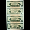 Twenty Dollars Four Notes Uncut Sheet of USA of 2006.
