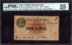 One Rupee Bank Note of King George V Signed by M M S Gubbay of 1917 of Cawnpore Circle.