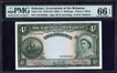 Four Shillings Bank Note of Bahamas of Queen Elizabeth II of 1936.