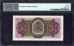 Five Shillings Bank Note of Queen Elizabeth II of Bermuda of 1952.