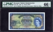 One Pound Bank Note of Queen Elizabeth II of Bermuda of 1957.