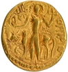 Gold Dinar Coin of Vasishka of Kushan Dynasty of Oesho type.