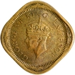 Nickel Brass Two Annas Coin of King George VI of Lahore Mint of 1944.
