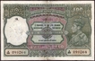 One Hundred Rupees Banknote of King George VI Signed by J B Taylor of 1938 of Karachi Circle.