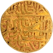 Gold Mohur Coin of Akbar of Agra Mint.