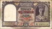 Ten Rupees Banknotes of King George VI Signed by C D Deshmukh of 1947 of Burma Issue.
