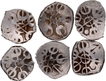  A lot of 6 unifaced Punch Marked Silver Shana Coins of Gandhara Janapada  