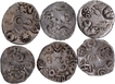  A Lot of Very Rare 6 Punch Marked Silver Karshapana Coins of Kosala Janapada. 