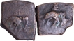  A lot of 2 Copper Karshapana Coins of Taxila Region of Post Mauryas with lion, Swastika, Elephant Symbols. 