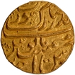 Extremely Rare Gold Mohur Coin of Aurangzeb Alamgir of Surat Bandar e Mubarak Mint in Uncirculated Condition.