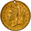 Very Rare Gold Gilt on Bronze Medal of Queen Victoria of Calcutta International Exhibition In Extremely fine Condition.