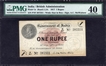  Very Rare One Rupee Banknote of King George V Signed by A C McWatters of 1917 of Universalised Circle. 