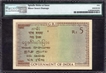  Very Rare PMG Graded 50 About AU Five Rupees Banknote of King George V Signed by J B Taylor of 1925. 