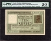  Extremely Rare high graded PMG Graded 50 Ten Rupees Banknote of King George V Signed by H Denning of 1925. 