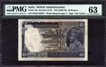  Extremely Rare in this grade as PMG 63 Ten Rupees Banknote of King George V Signed by J B Taylor of 1934. 