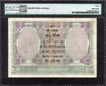 Extremely Rare PMG 30 One Hundred Rupees Banknote of King George V Signed by H Denning of 1927 of Calcutta Circle printed on handmade paper in England.  