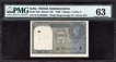  Rare and UNC grade 63 By PMG One Rupee Banknote of King George VI Signed by C E Jones of 1944. 