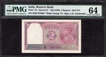  Extremely Rare PMG 64 Graded Two Rupees Bank Note of King George VI Signed by C D Deshmukh of 1949 in crisp Paper Qulity. 