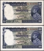  Rare UNC grade Consecutive Pair of Ten Rupees Bank Notes of King George VI Signed by J B Taylor of 1938. 