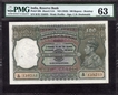 Extremely Rare incredible specimen PMG 63 Graded by One Hundred Rupees Banknote of King George VI Signed by C D Deshmukh of 1938 of Bombay Circle.