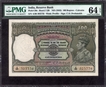  Extremely Rare PMG Graded 64 EPQ  One Hundred Rupees Banknotes of King George VI Signed by C D Deshmukh of 1938 of Calcutta Circle. 