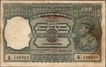 Extremely Rare Black Serial Numbred One Hundred Rupees Banknote of King George VI Signed by C D Deshmukh of 1947 of Calcutta Circle of Burma Issue.